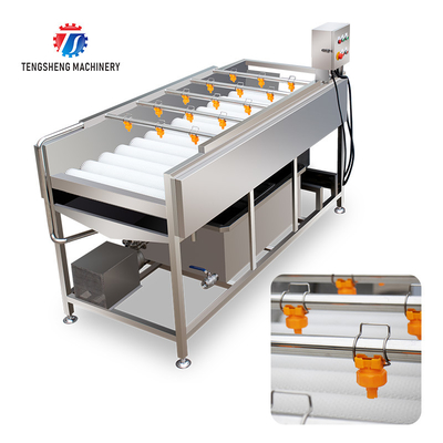 2.5KW Vegetable Parallel Roller Cleaning Machine High Pressure Spray Fruit Washing Machine
