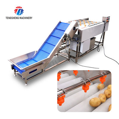 Orange Potato  Onions Ginger Potato Carrot Taro Sweet potato Yam Saiko persimmon papaya horseshoe Simple melon and fruit lifting and brush roller cleaning production line